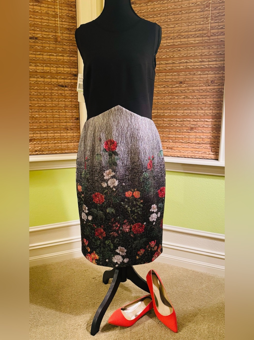 Kay Unger Dress with Orange Floral Accents
